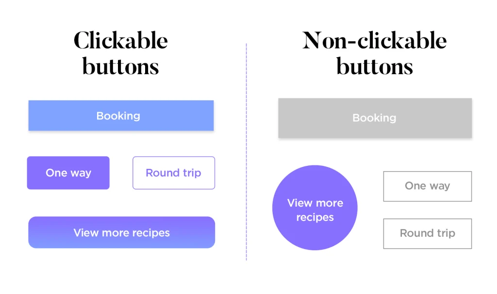 clickable buttons ui